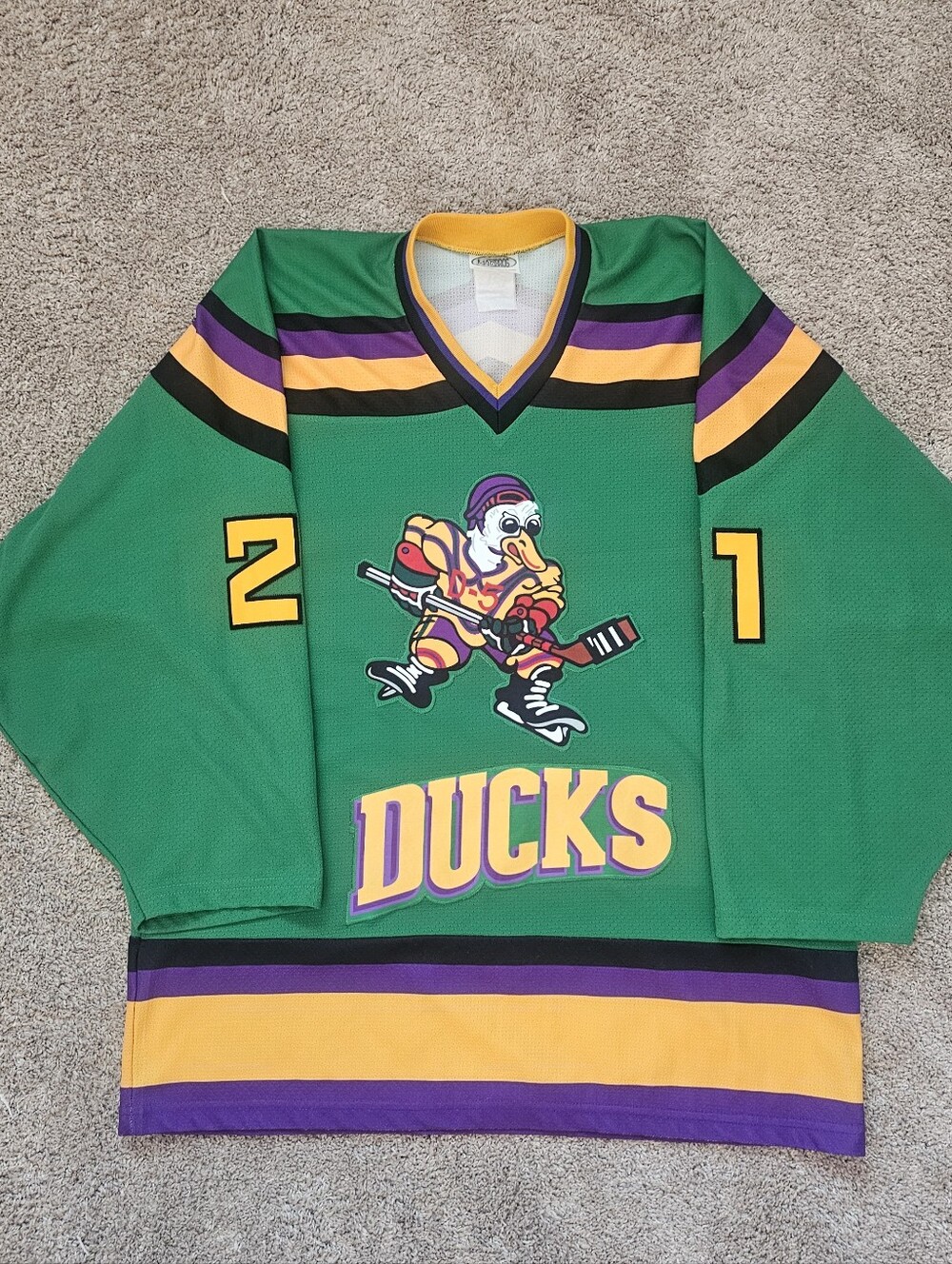 MadBrothers Mighty Ducks Portman 21 Hockey Jersey EUC Size L Bash Brothers